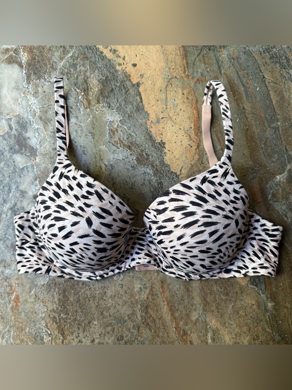 Soma Embraceable Perfect Coverage Bra Dash Pattern Women's Size 34C